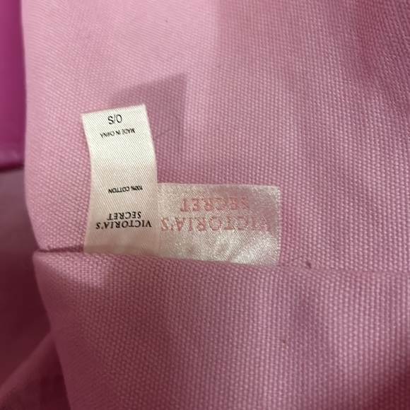 Y2K Victoria’s Secret Pink Canvas Tote With Rhinestones - Picture 3 of 5